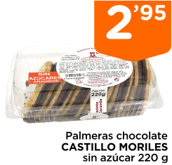 Palmeras chocolate CASTILLO MORILES sin az?car 220 g