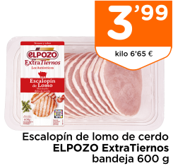 Escalop?n de lomo de cerdo ELPOZO ExtraTiernos bandeja 600 g