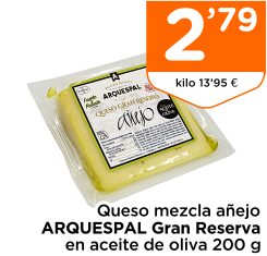 Queso mezcla a?ejo ARQUESPAL Gran Reserva en aceite de oliva 200 g