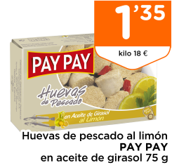Huevas de pescado al lim?n PAY PAY en aceite de girasol 75 g