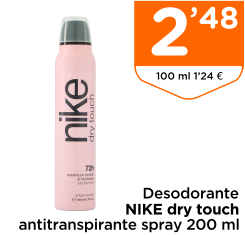 Desodorante NIKE dry touch antitranspirante spray 200 ml