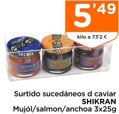 Surtido suced?neos d caviar SHIKRAN Muj?l/salmon/anchoa 3x25g