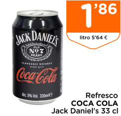 Refresco COCA COLA Jack Daniel's 33 cl