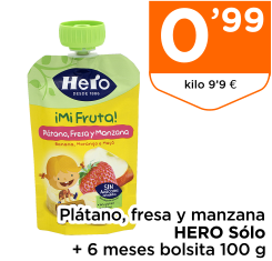 Pl?tano, fresa y manzana HERO S?lo + 6 meses bolsita 100 g