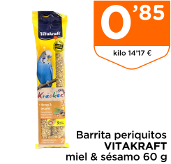Barrita periquitos VITAKRAFT miel & s?samo 60 g