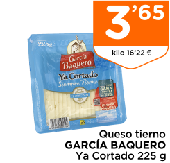 Queso tierno GARC?A BAQUERO Ya Cortado 225 g