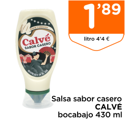 Salsa sabor casero CALV? bocabajo 430 ml