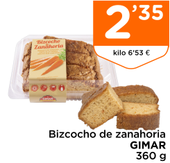 Bizcocho de zanahoria GIMAR 360 g