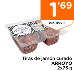 Tiras de jam?n curado ARROYO 2x75 g