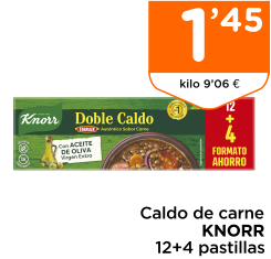 Caldo de carne KNORR 12+4 pastillas