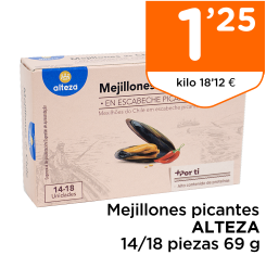Mejillones picantes ALTEZA 14/18 piezas 69 g