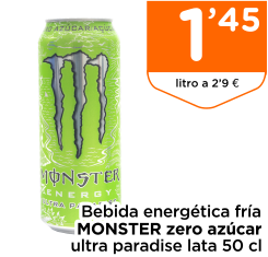 Bebida energ?tica fr?a MONSTER zero az?car ultra paradise lata 50 cl