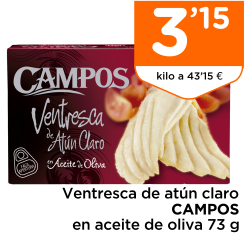 Ventresca de at?n claro CAMPOS en aceite de oliva 73 g