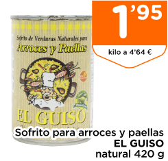 Sofrito para arroces y paellas EL GUISO natural 420 g