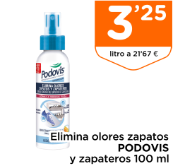 Elimina olores zapatos PODOVIS y zapateros 100 ml