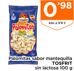 Palomitas sabor mantequilla TOSFRIT sin lactosa 100 g
