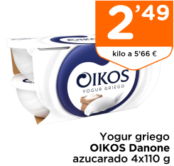 Yogur griego OIKOS Danone azucarado 4x110 g