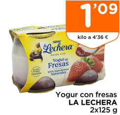 Yogur con fresas LA LECHERA 2x125 g