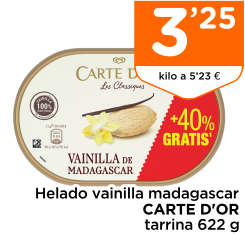 Helado vainilla madagascar CARTE D'OR tarrina 622 g