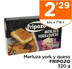 Merluza york y queso FRIPOZO 320 g