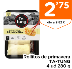 Rollitos de primavera TA-TUNG 4 ud 280 g