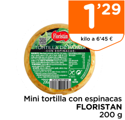 Mini tortilla con espinacas FLORISTAN 200 g