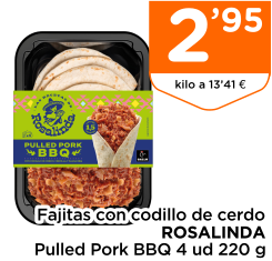 Fajitas con codillo de cerdo ROSALINDA Pulled Pork BBQ 4 ud 220 g