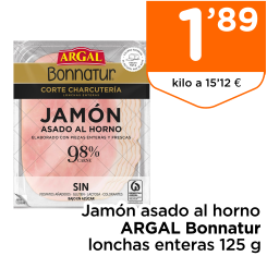 Jam?n asado al horno ARGAL Bonnatur lonchas enteras 125 g