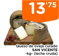 Queso de oveja curado SAN VICENTE -kg- (leche cruda)