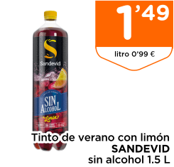 Tinto de verano con lim?n SANDEVID sin alcohol 1.5 L