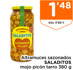 Altramuces sazonados SALADITOS mojo pic?n tarro 380 g