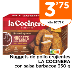 Nuggets de pollo crujientes LA COCINERA con salsa barbacoa 350 g