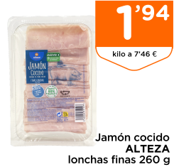 Jam?n cocido ALTEZA lonchas finas 260 g