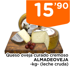 Queso oveja curado cremoso ALMADEOVEJA -kg- (leche cruda)