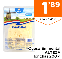 Queso Emmental ALTEZA lonchas 200 g