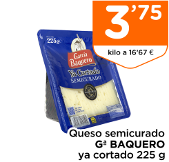 Queso semicurado G? BAQUERO ya cortado 225 g