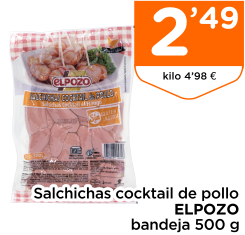 Salchichas cocktail de pollo ELPOZO bandeja 500 g