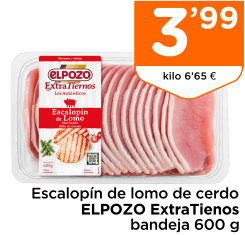 Escalop?n de lomo de cerdo ELPOZO ExtraTienos bandeja 600 g
