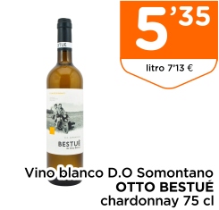 Vino blanco D.O Somontano OTTO BESTU? chardonnay 75 cl