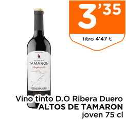 Vino tinto D.O Ribera Duero ALTOS DE TAMARON joven 75 cl
