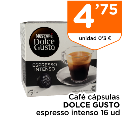Caf? c?psulas DOLCE GUSTO espresso intenso 16 ud