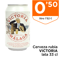 Cerveza rubia VICTORIA lata 33 cl