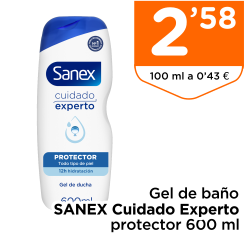 Gel de ba?o SANEX Cuidado Experto protector 600 ml