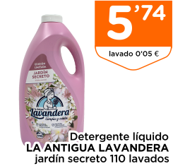 Detergente l?quido LA ANTIGUA LAVANDERA jard?n secreto 110 lavados