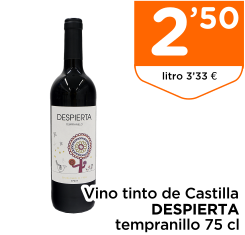 Vino tinto de Castilla DESPIERTA tempranillo 75 cl