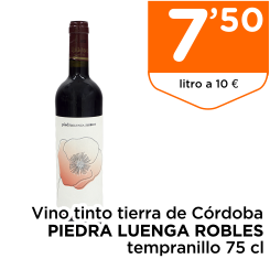 Vino tinto tierra de C?rdoba PIEDRA LUENGA ROBLES tempranillo 75 cl
