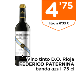 Vino tinto D.O. Rioja FEDERICO PATERNINA banda azul  75 cl