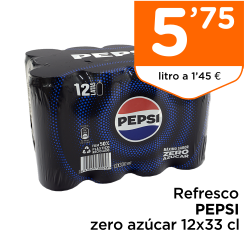 Refresco PEPSI zero az?car 12x33 cl