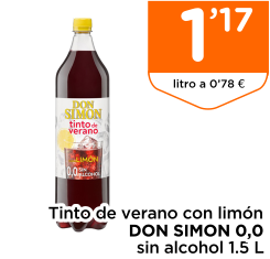 Tinto de verano con lim?n DON SIMON 0,0 sin alcohol 1.5 L