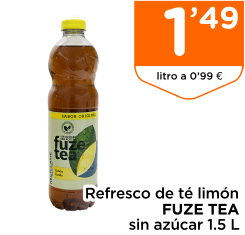 Refresco de t? lim?n FUZE TEA sin az?car 1.5 L